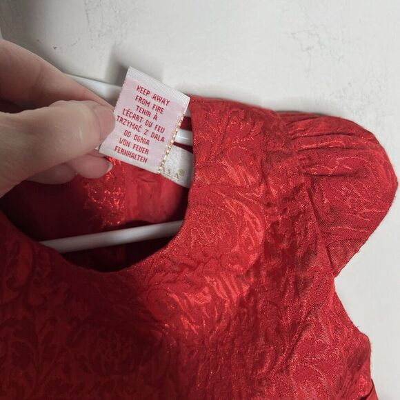 Camilla Dress Girls Toddler 3T Red Rhinestone‎ Valentines Day Textured Holiday - Picture 3 of 8